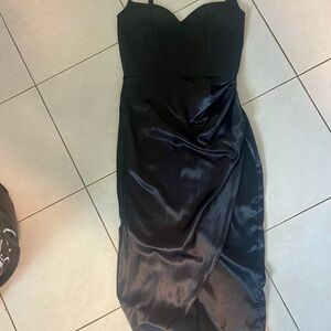 Black Satin Evening Dress